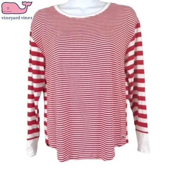 Vineyard Vines Red and White Stripe Top, Sz XS - Picture 1 of 4